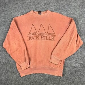 H.L. Miller Sweatshirt Mens Size XL Orange Fair Hills Distressed Vintage USA